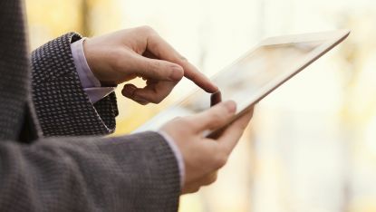 person using a tablet