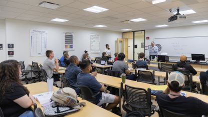 Water/Wastewater Technology classroom full of students