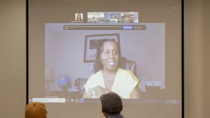 Toni Glymph-Martin presenting over zoom meeting