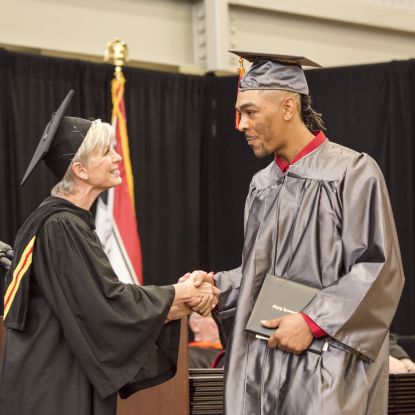 photo of student graduating
