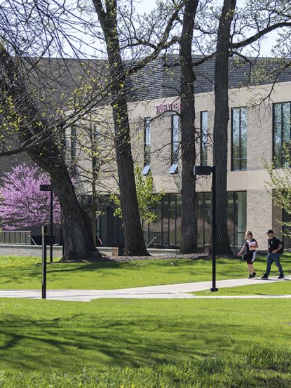 Student Center Students Walking Sugar Grove