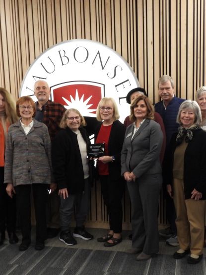 Lifelong Learning Institute members were honored with the 2025 Distinguished Contributor Award at Waubonsee Community Colleges November board meeting.