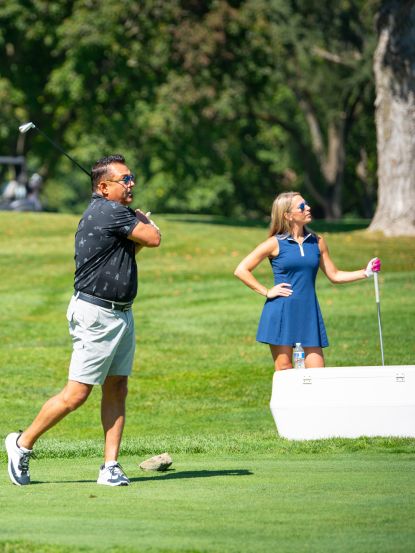Golfers participate in the Waubonsee Foundation’s golf outing at the Aurora Country Club.