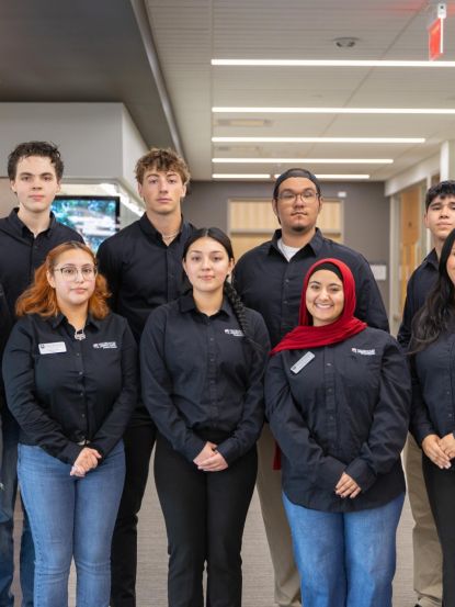 2026-2027 Student Government Front Row (L to R): Trish Lewis; Evelia Gil; Bianka Valdez; Roa'a Harb; Angela Bolanos   Back Row (L to R):  Diana Garcia; Tristan Oakstone; Aaron Klemm; Juan Sosa; Daniel Cadena; Kaiden Schimandle not pictured: Lauren Larsen
