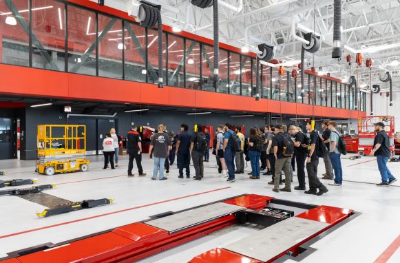 Inside Technical Education Center (TEC) Students taking a tour