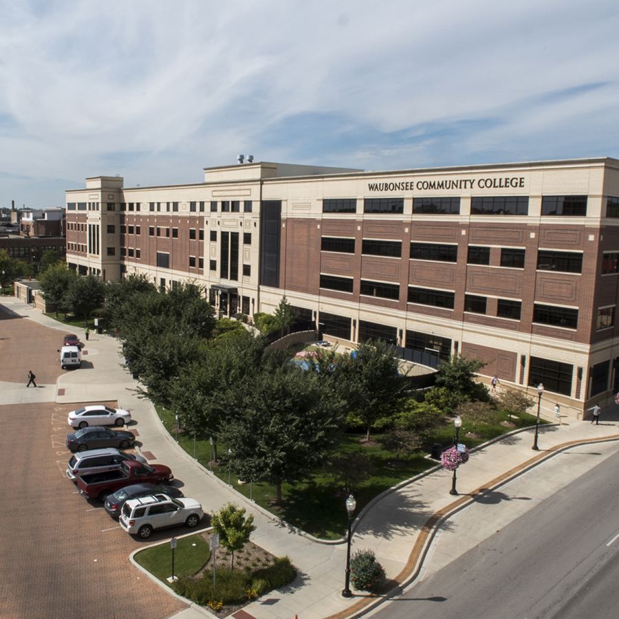 Aerial view of Aurora Downtown campus