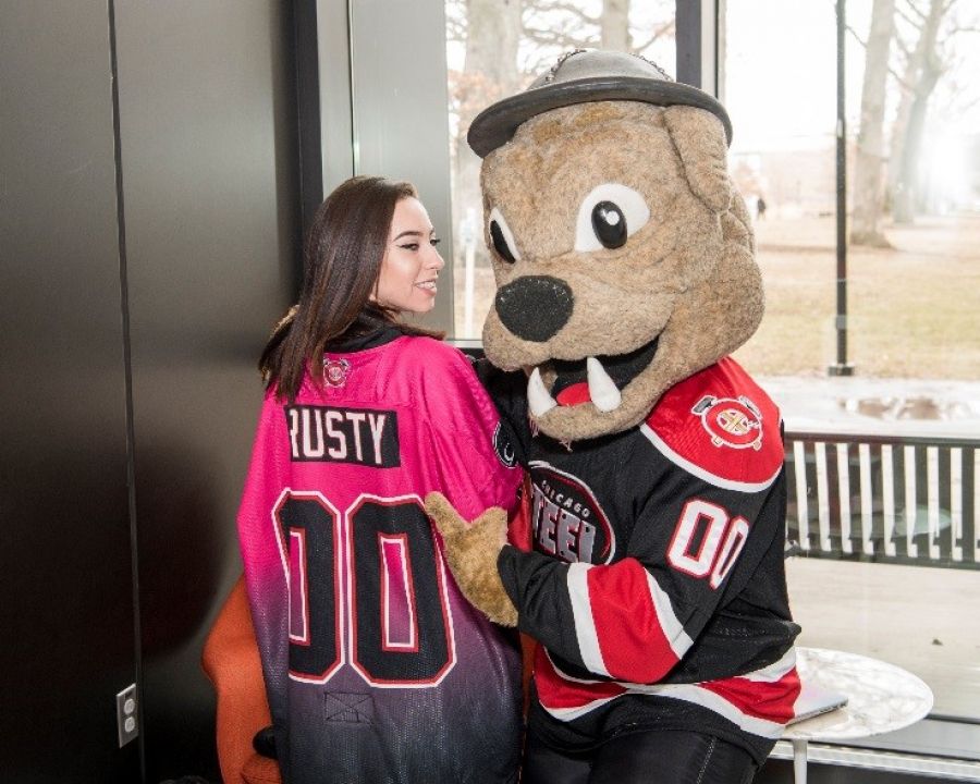 Rusty with student