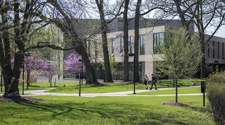Student Center Students Walking Sugar Grove