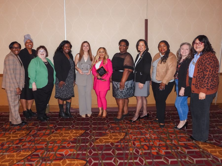 Waubonsee Community College employees gathered to honor Executive Vice President and Chief of Staff Dr. Toya Webb, recently named a 2026 Woman of Power by the Quad County Urban League.