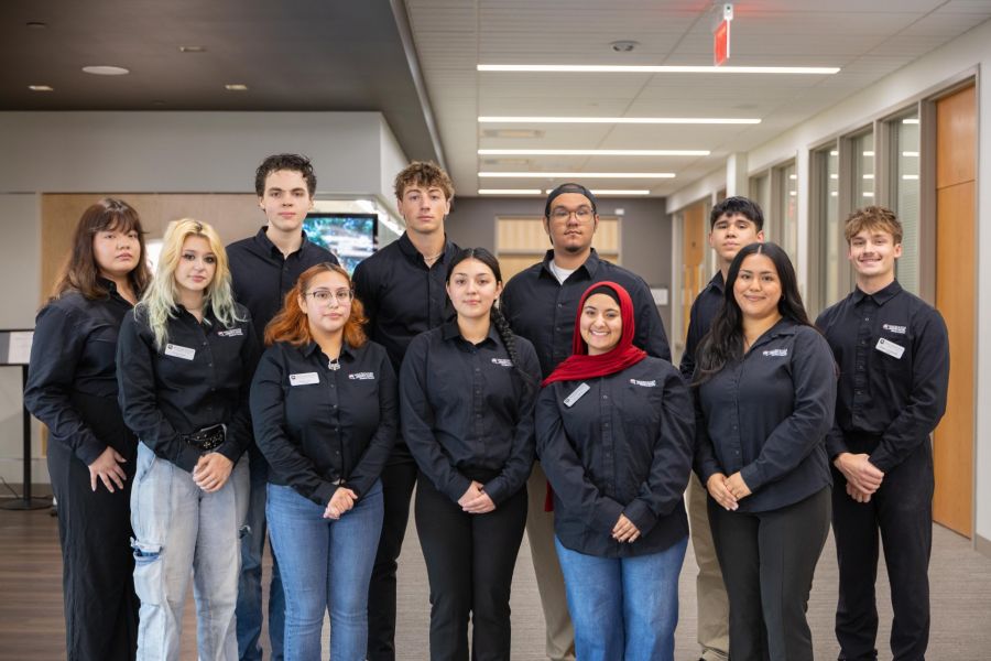 2026-2027 Student Government Front Row (L to R): Trish Lewis; Evelia Gil; Bianka Valdez; Roa'a Harb; Angela Bolanos   Back Row (L to R):  Diana Garcia; Tristan Oakstone; Aaron Klemm; Juan Sosa; Daniel Cadena; Kaiden Schimandle not pictured: Lauren Larsen