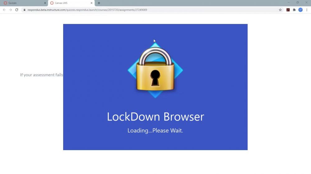 Respondus LockDown Browser set up screen